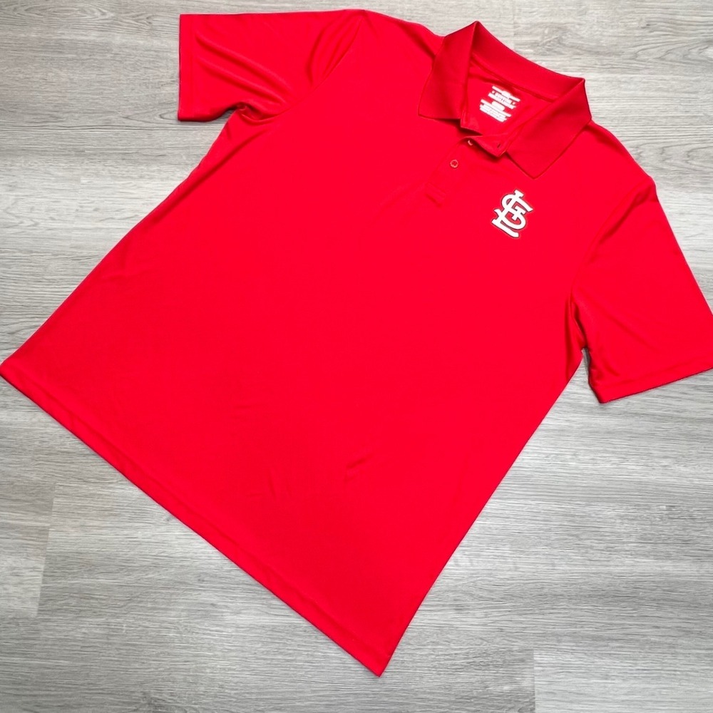 MLB St. Louis Cardinals Polo Shirt‎ Mens XL Red Baseball Team Logo